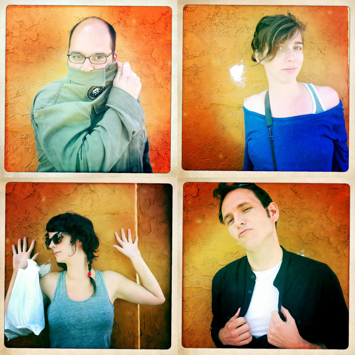 Clockwise; Kamran Mir, Megan Lovett, Elizabeth Cline and John Rash show their good sides in San Diego, Ca. : People : Madison | Milwaukee | Chicago | Writer | Photographer | Keri Wiginton | Portrait photography | Travel | Corporate | Photojournalist | Editorial | Environmental